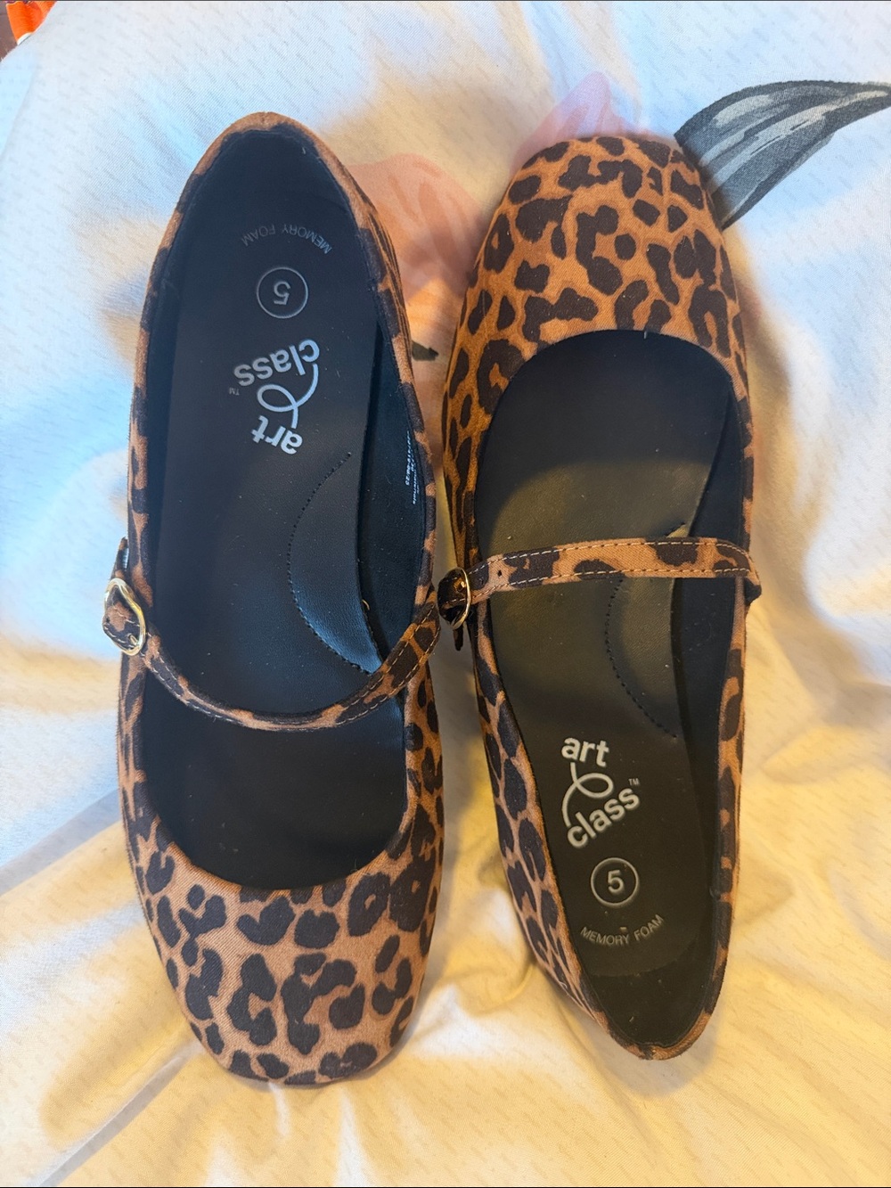 art class Leopard Print Mary Jane Shoes - Brown and Black